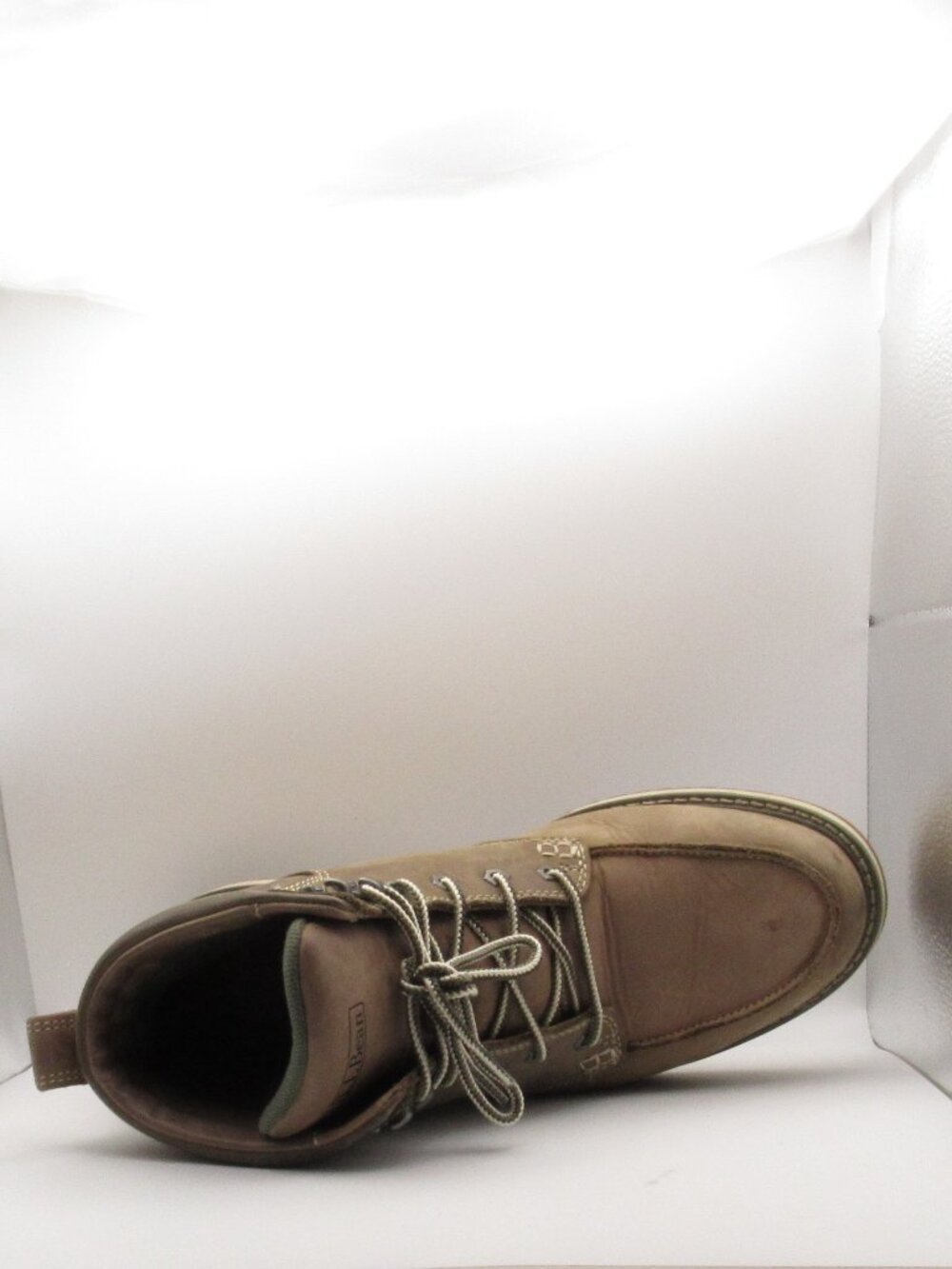 LL Bean Men's Brown Stonington Moc Toe Leather Boots, Size 11 Very Good Cond. - Picture 6 of 14
